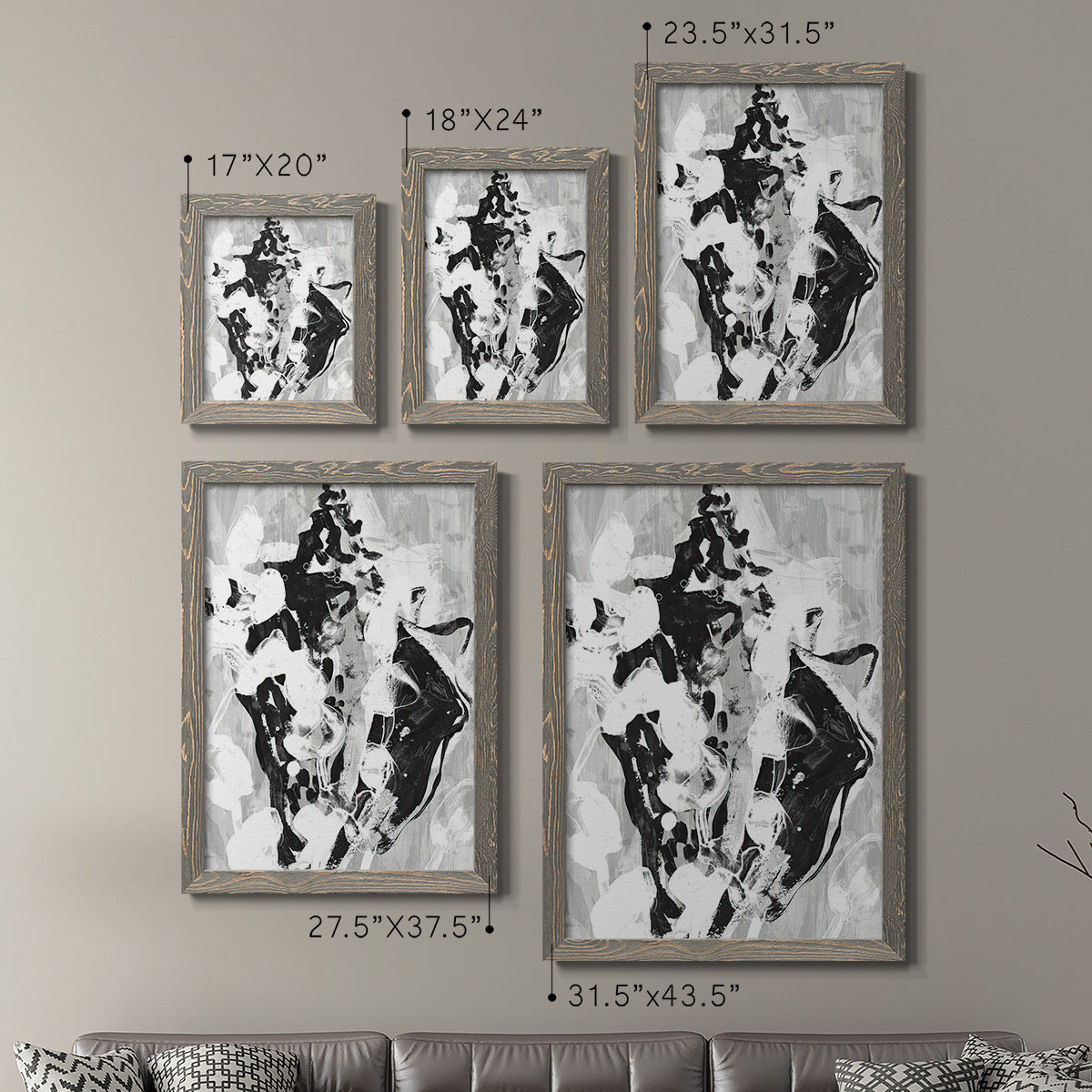 Ocean Inkblot I - Premium Framed Canvas 2 Piece Set - Ready to Hang