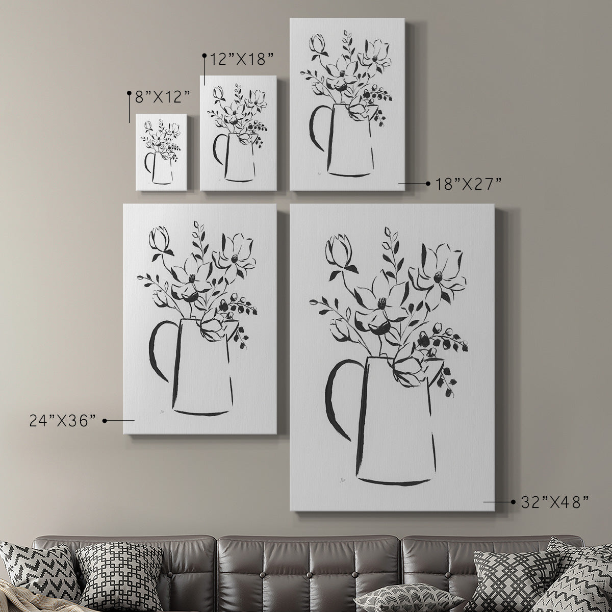 Sketchy Bouquet I - Canvas Art Print