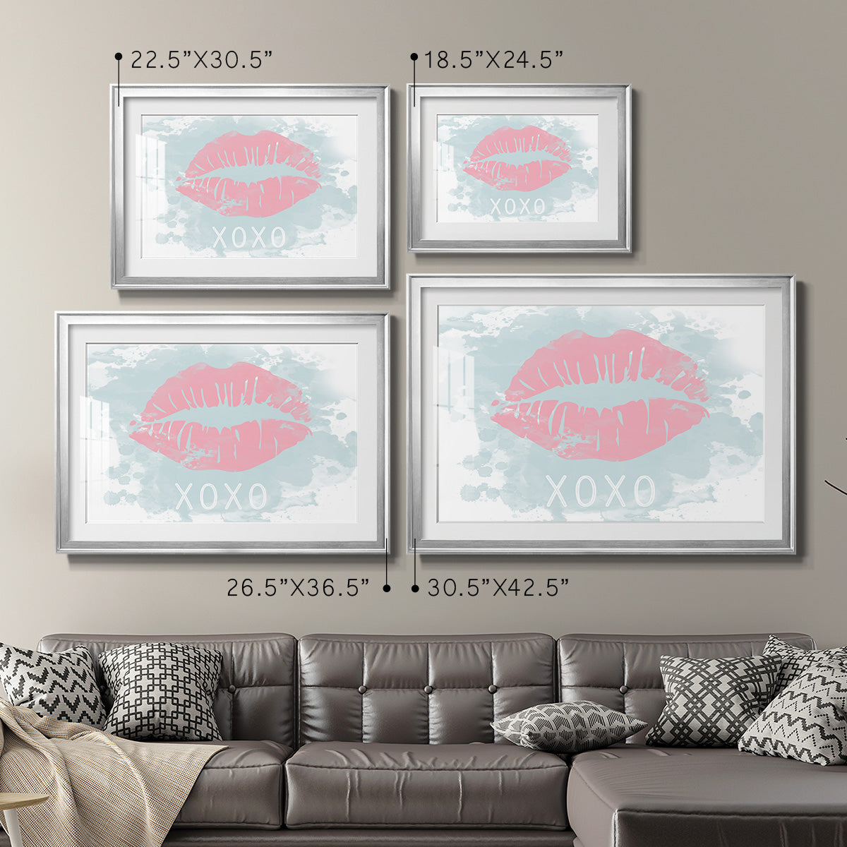 XOXO in Color - Modern Framed Art Print