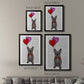 French Bulldog and Balloons - Modern Framed Canvas Print