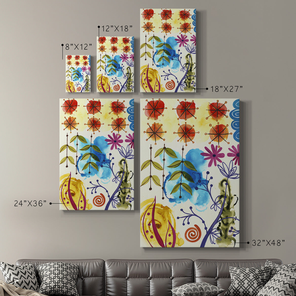 Flower Power II Premium Gallery Wrapped Canvas - Ready to Hang