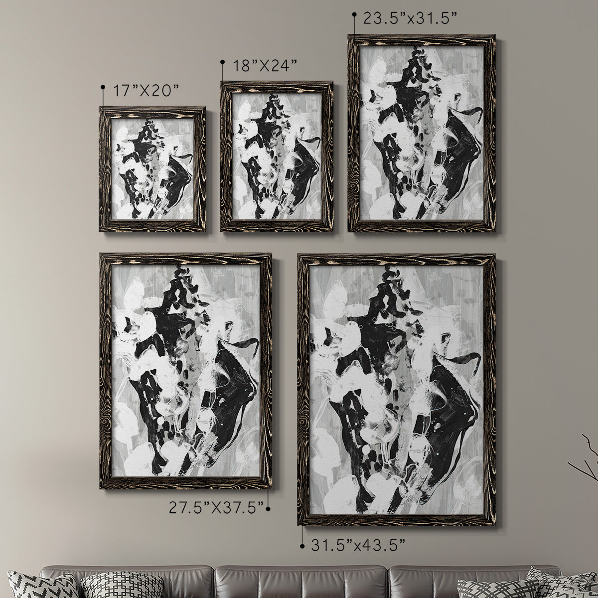 Ocean Inkblot I - Premium Framed Canvas 2 Piece Set - Ready to Hang