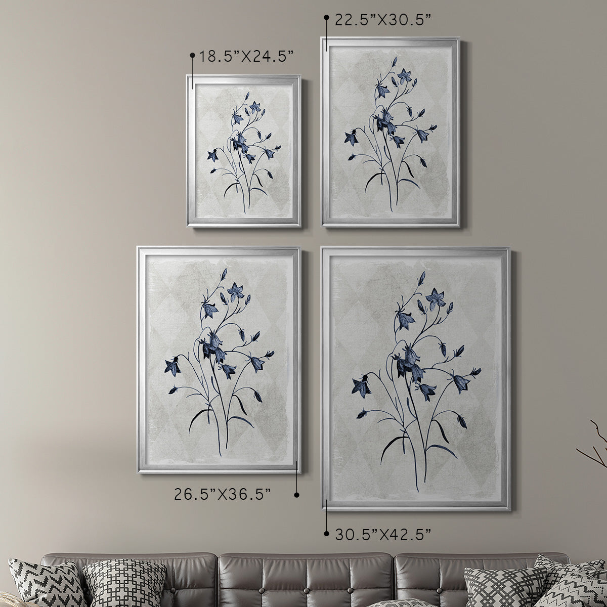 Harlequin Botanical II - Modern Framed Canvas Print