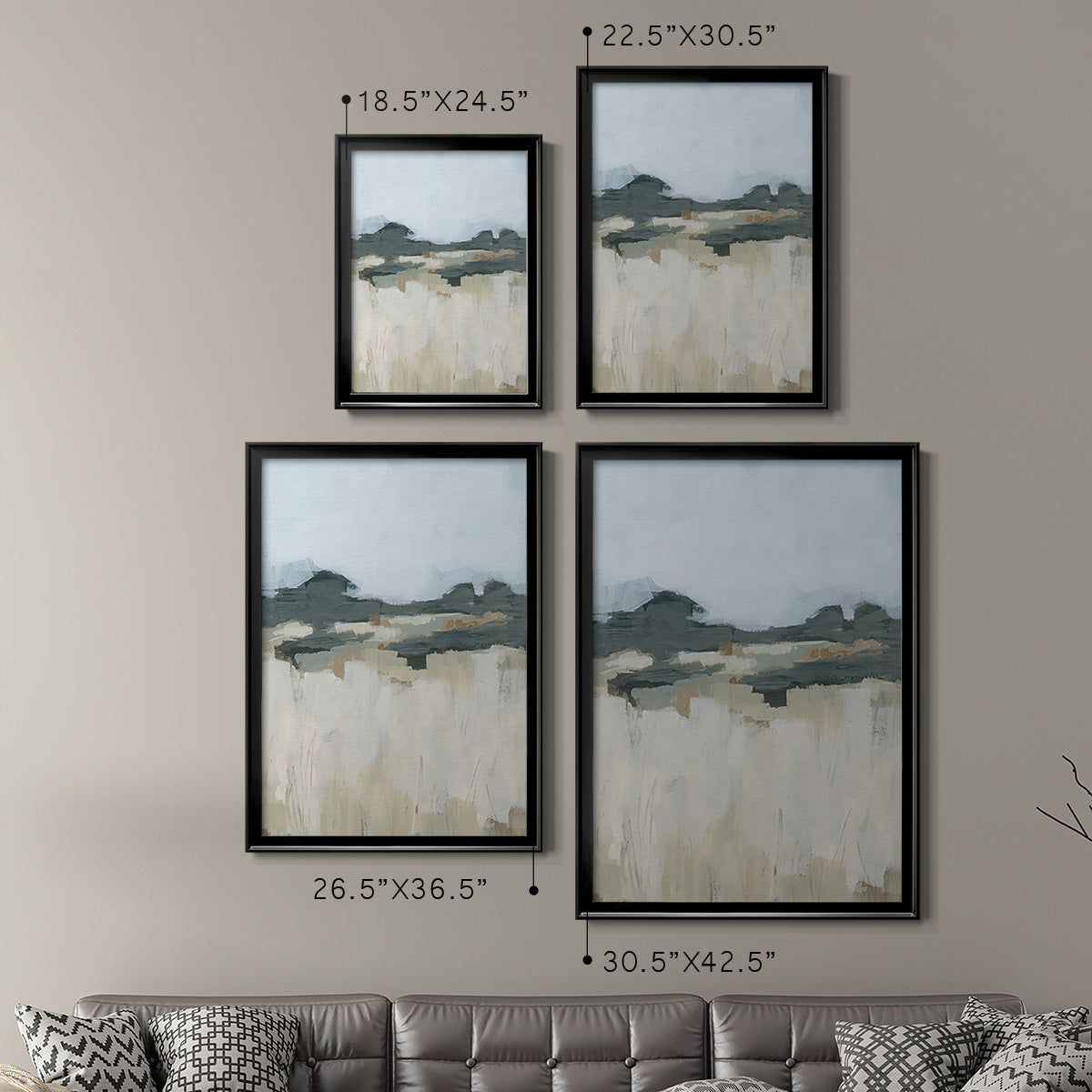 Brushstroke Badlands II - Modern Framed Canvas Print