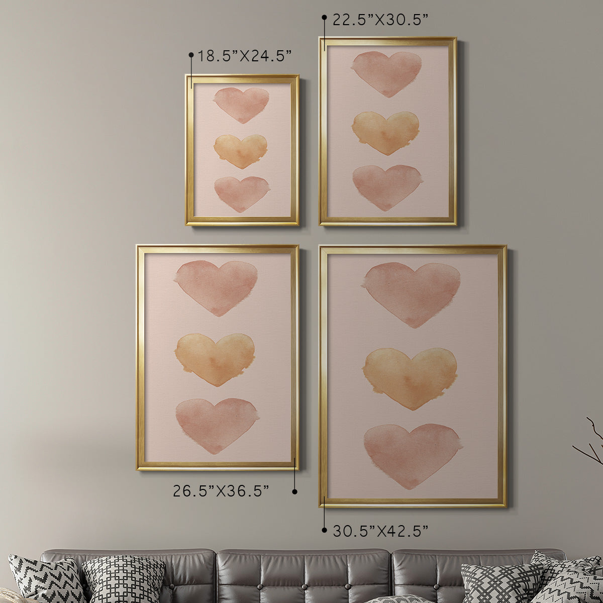 Modern Romance Collection B - Modern Framed Canvas Print