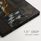 Close-up of a gallery-wrapped canvas corner showing a refined interior with soft shadows and narrative focus, highlighting texture and print detail.