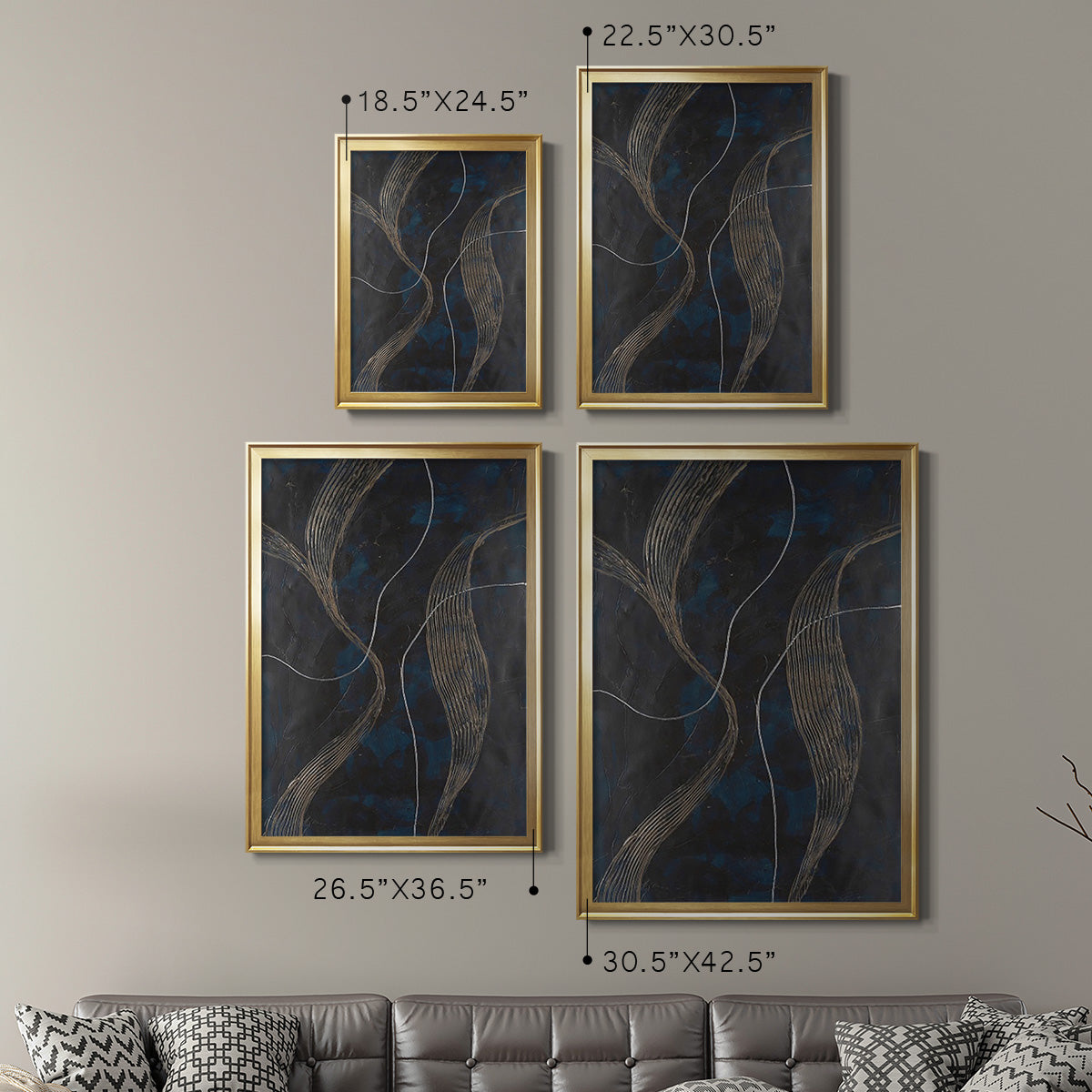 Laminar Flow II - Modern Framed Canvas Print