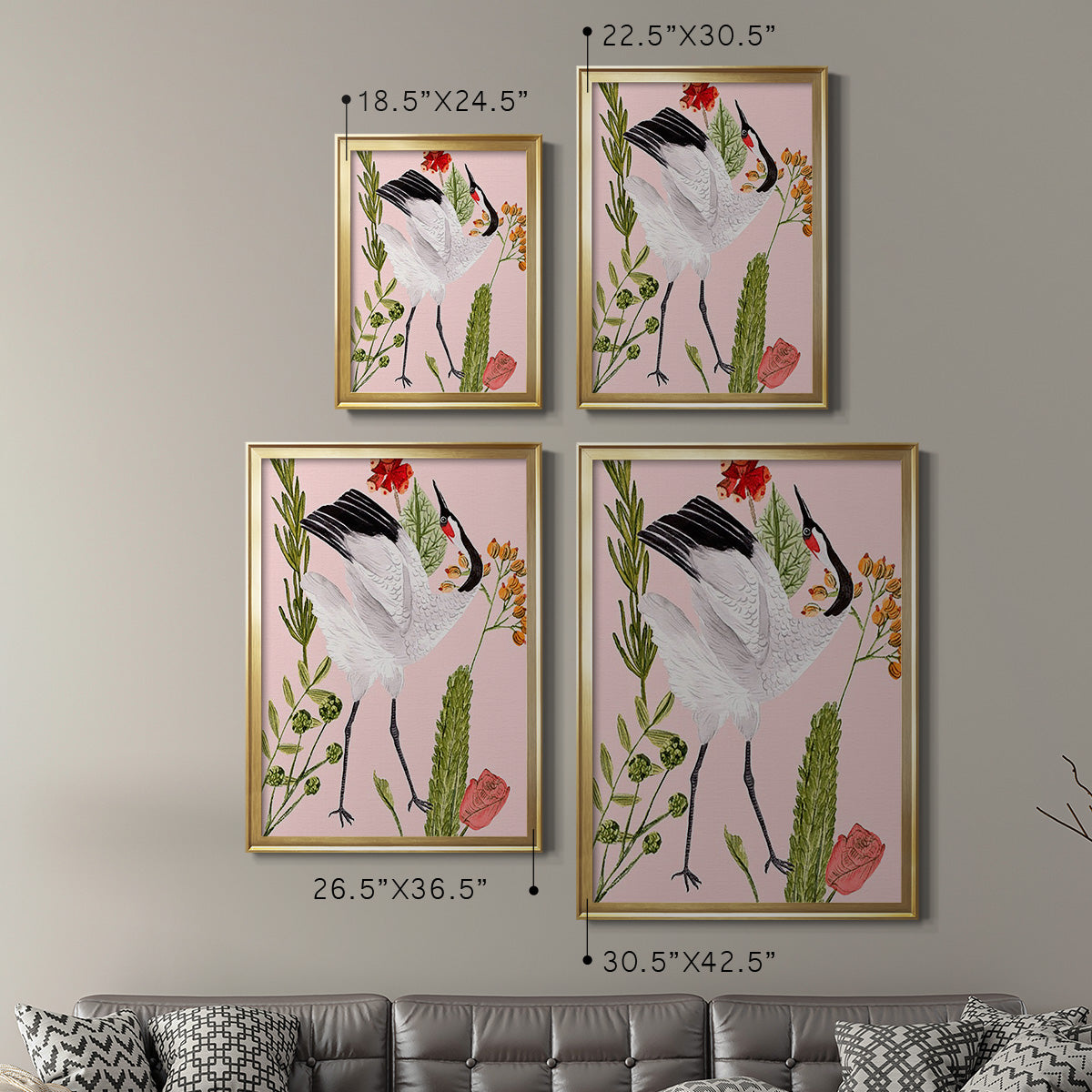 Birds in Motion VI - Modern Framed Canvas Print