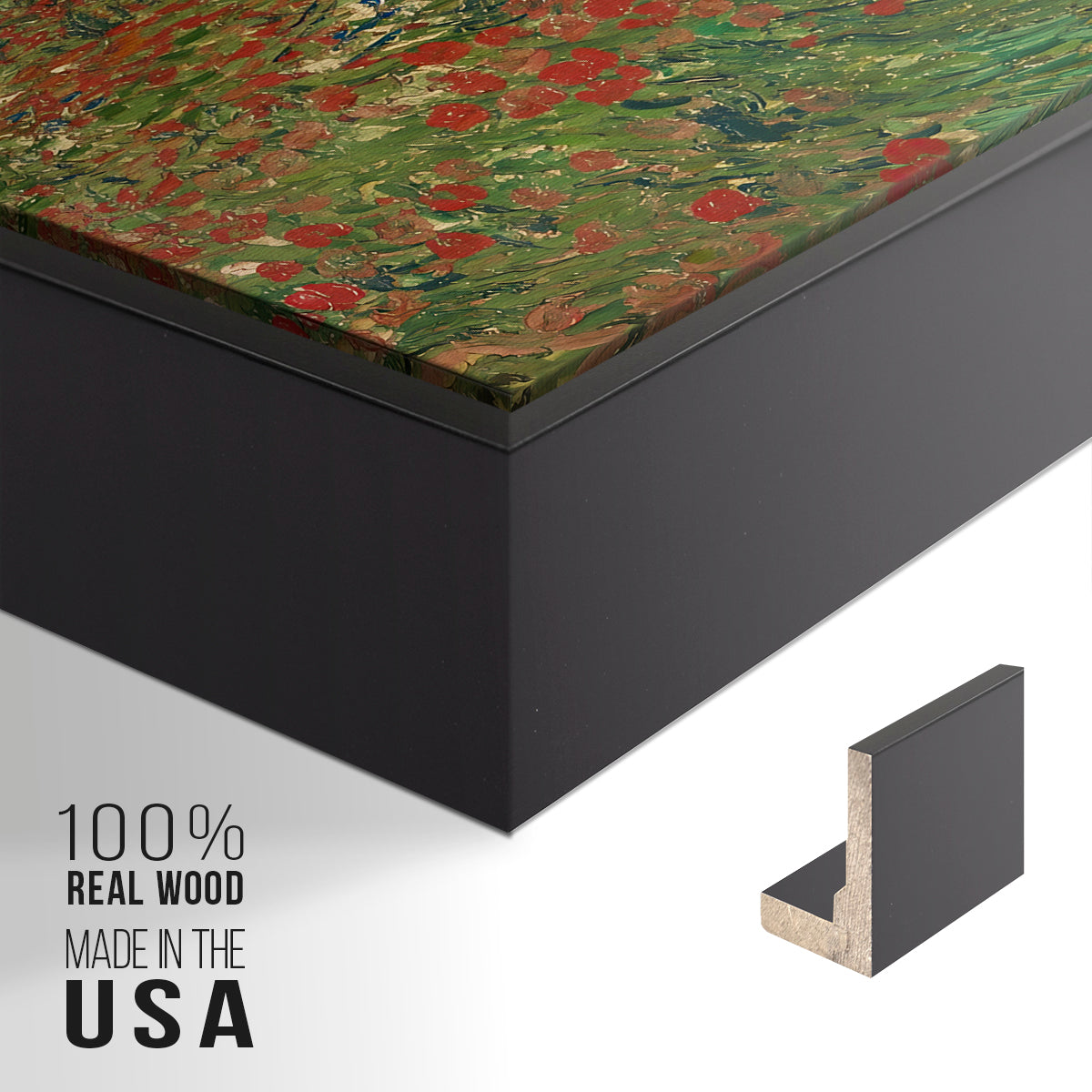Field with Poppies, 1889 - Floater Framed Canvas Print
