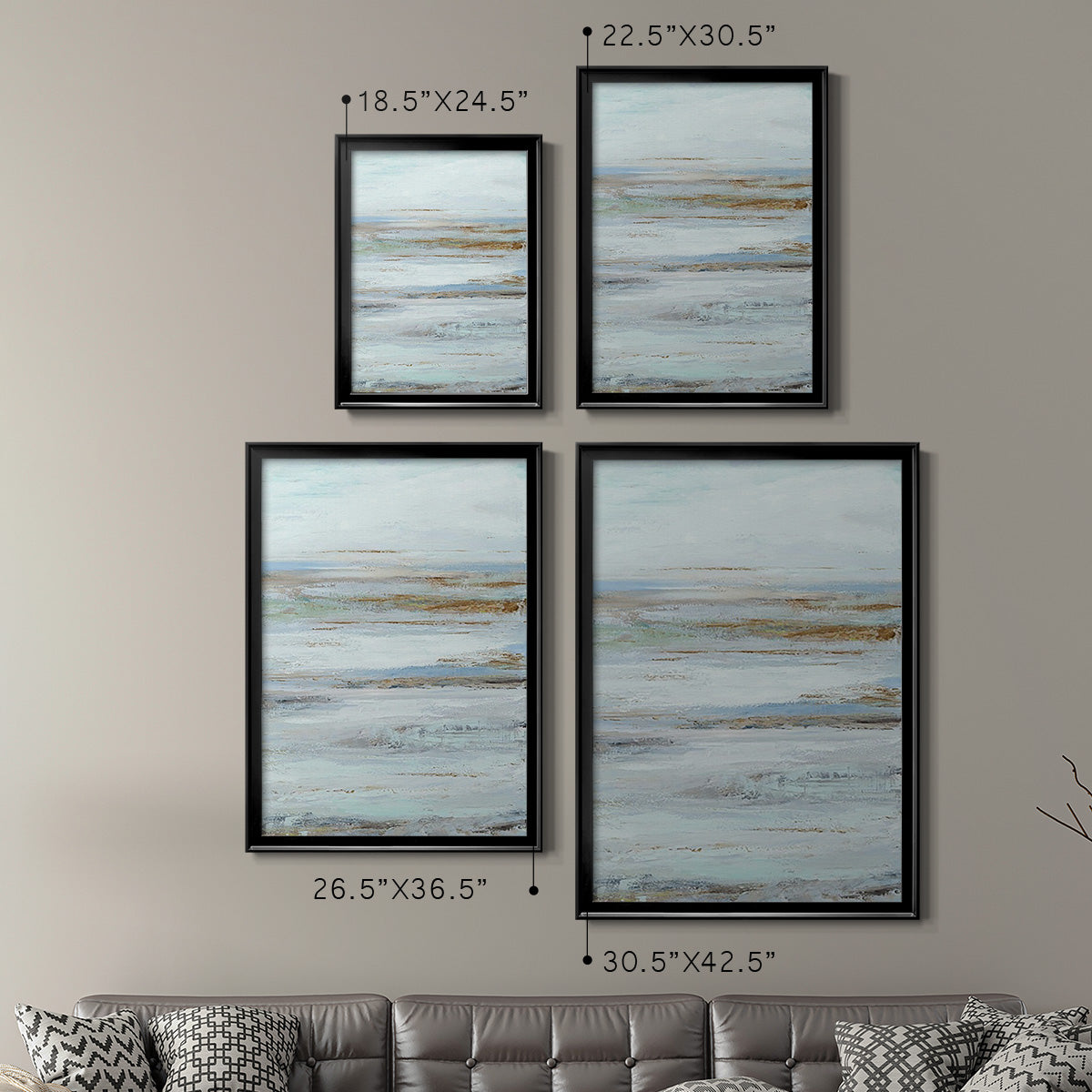 Muted Misty Marsh II - Modern Framed Canvas Print