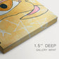 Canvas art print of a geometric dog composed of angular shapes with stars, highlighting texture and gallery-wrapped edges