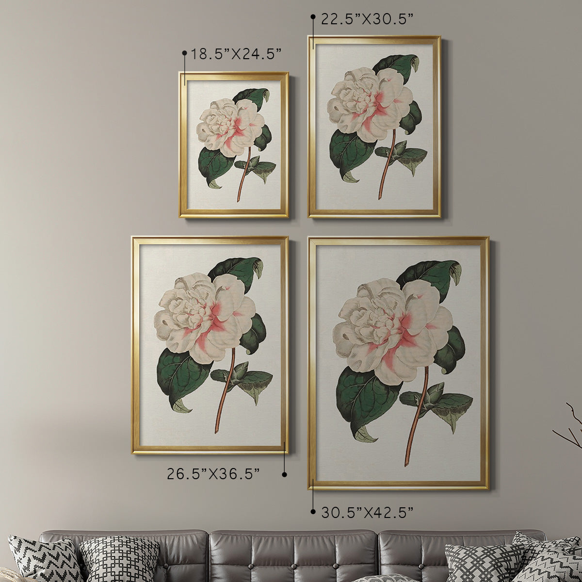 Pink Floral Mix VIII - Modern Framed Canvas Print