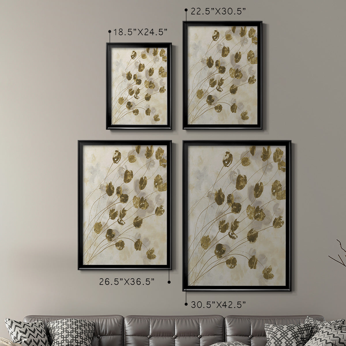 Elegance In Bloom IV - Modern Framed Canvas Print