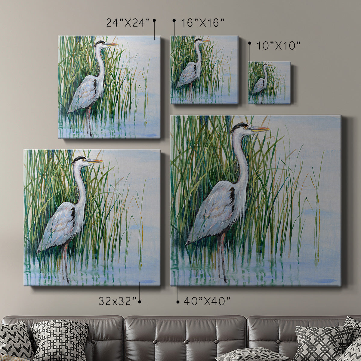 Heron in the Marsh I - Canvas Art Print