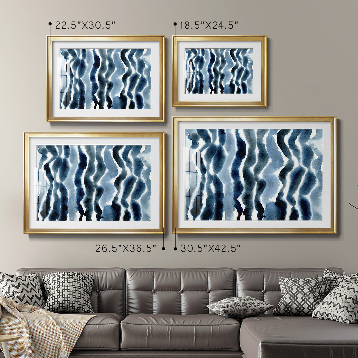 True Blue Wave I - Modern Framed Art Print