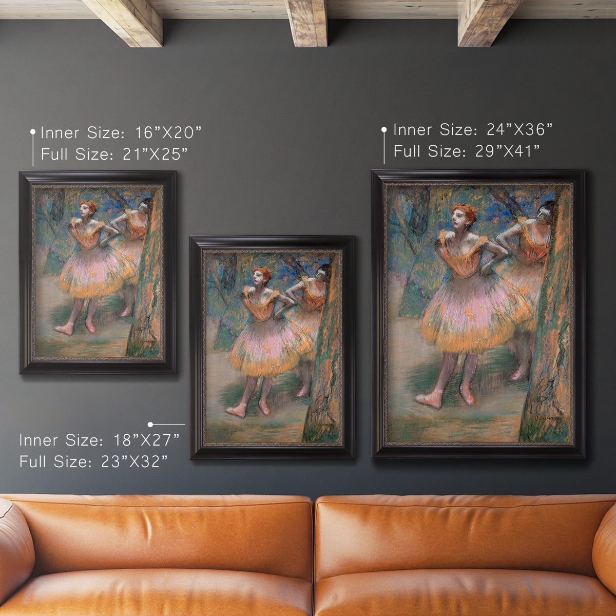 Two Dancers - Ornate Framed Canvas Print