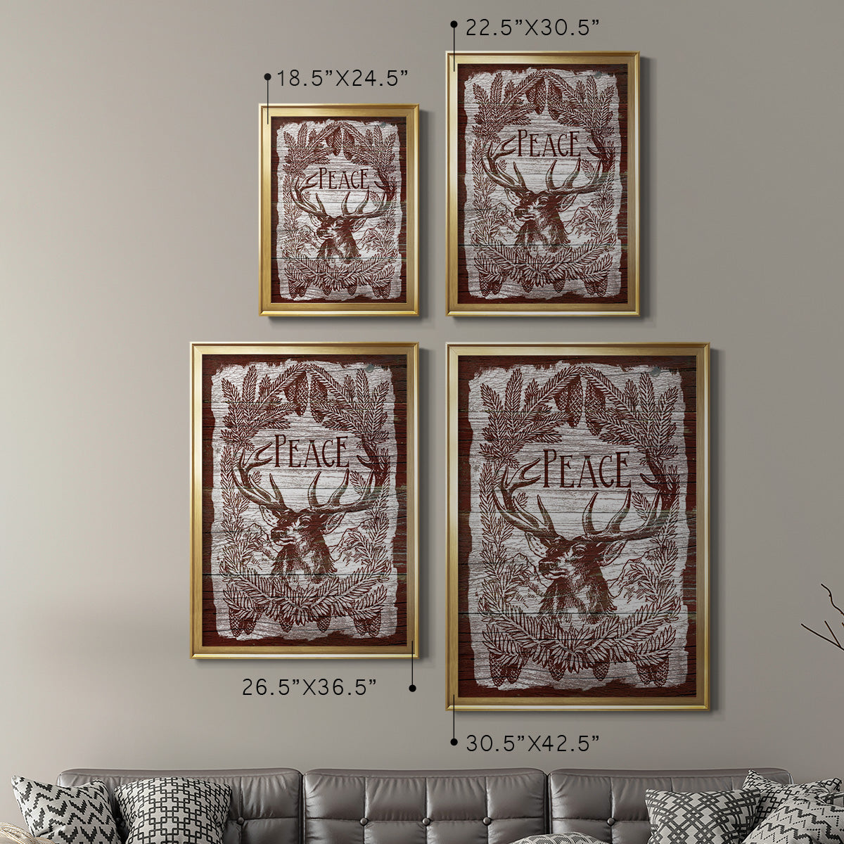 Red Wood Peace -  Framed Canvas Print
