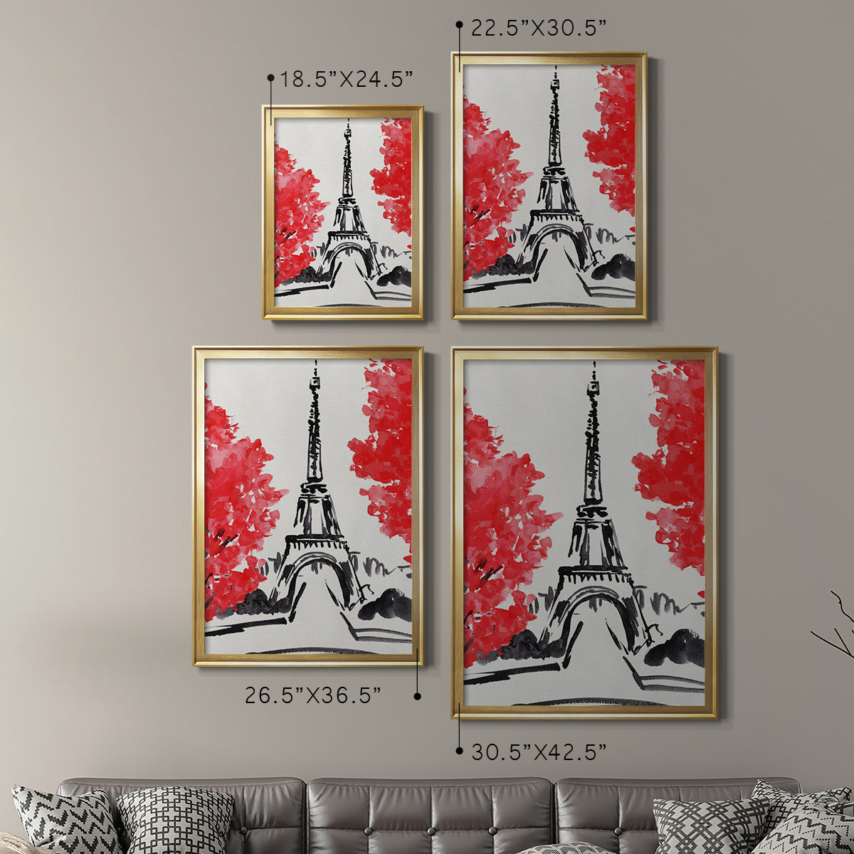 Day in Paris I - Modern Framed Canvas Print