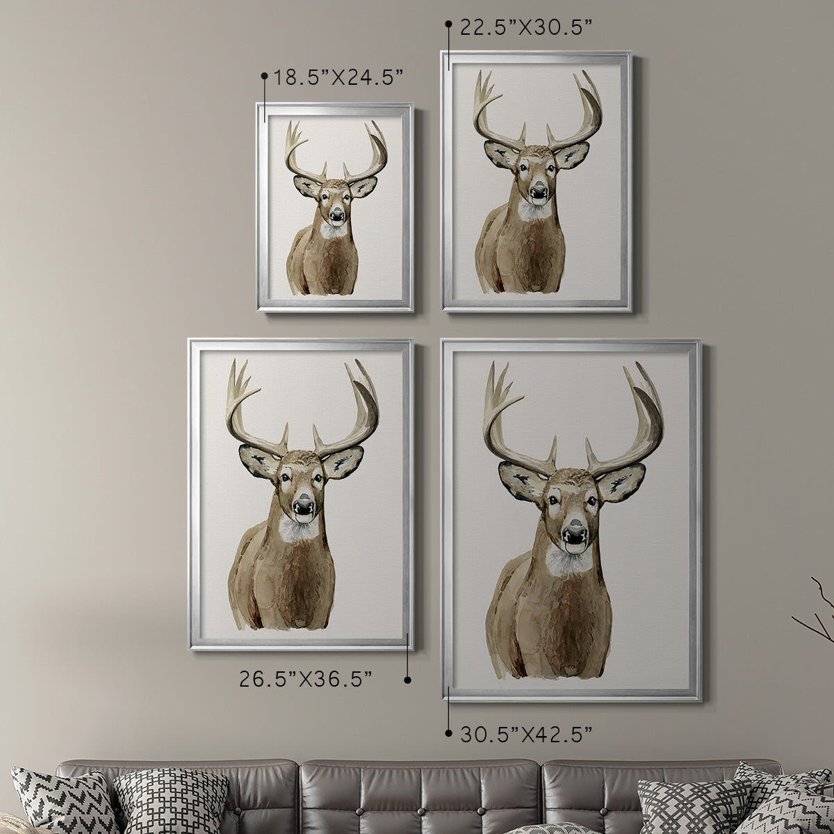 Handsome Whitetail II - Modern Framed Canvas Print