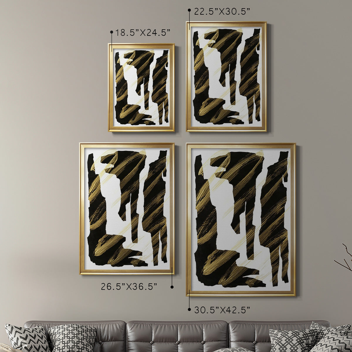 Onyx Obelisks III - Modern Framed Canvas Print