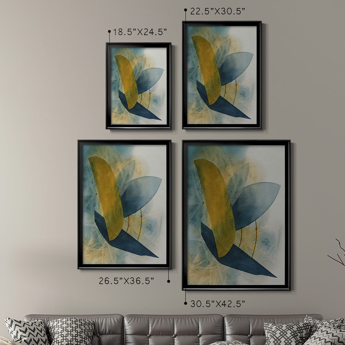 Solar Shapes I - Modern Framed Canvas Print