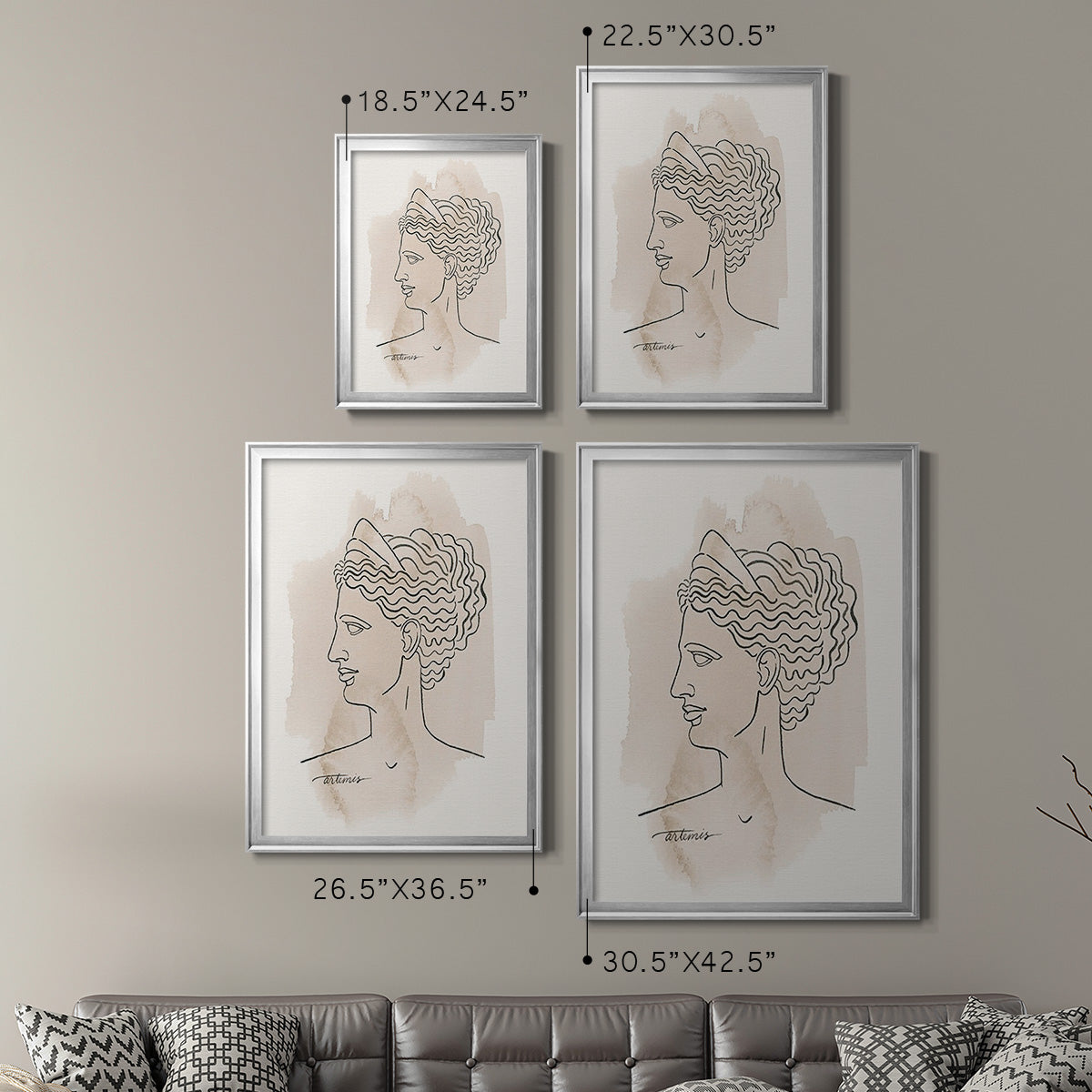 Greek Busts VI - Modern Framed Canvas Print