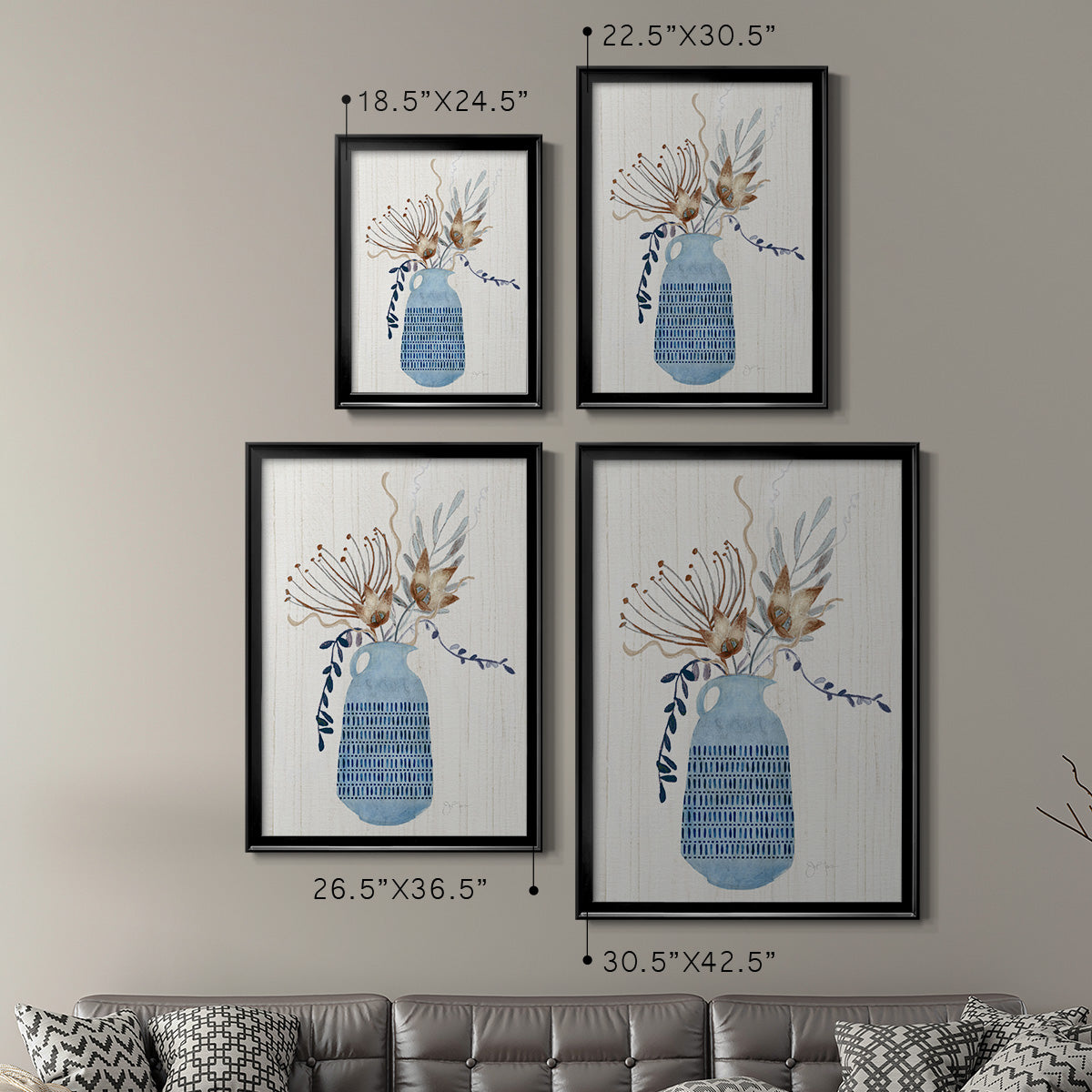 Boho Arrangement I - Modern Framed Canvas Print