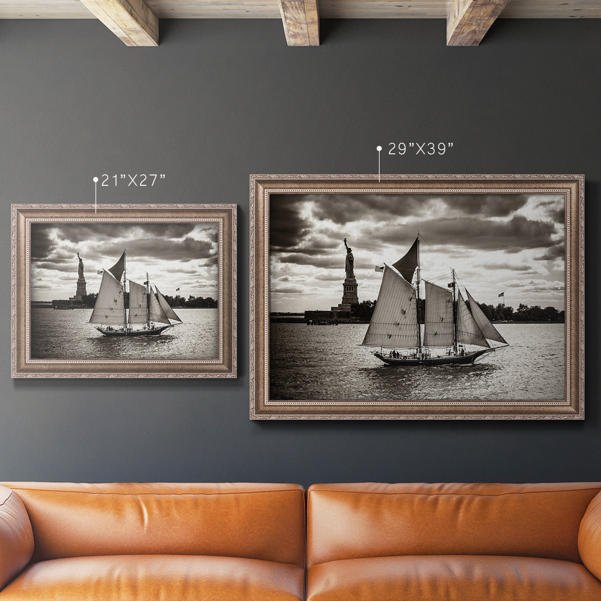 The Clipper & the Liberty Premium Framed Canvas- Ready to Hang