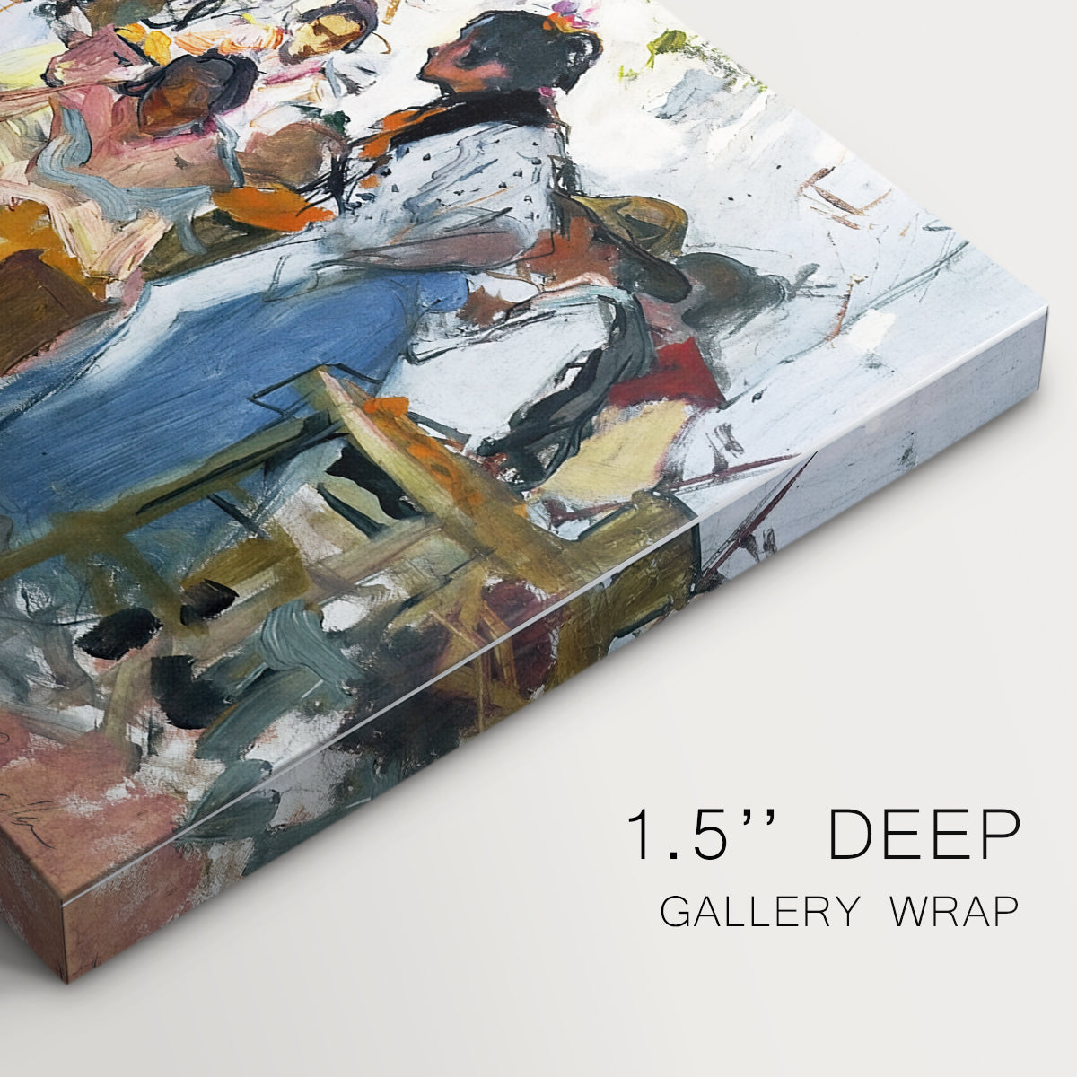 Canvas art print of a group of workers repairing fishing nets in outdoor coastal setting, highlighting texture and gallery-wrapped edges