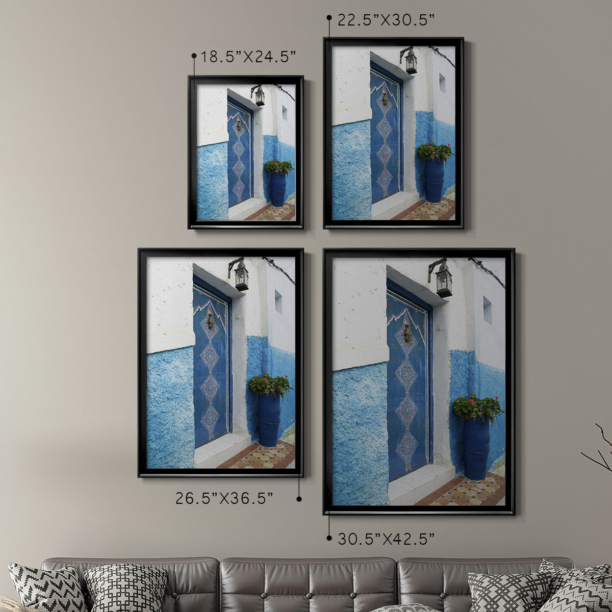 Morocco Door - Modern Framed Canvas Print