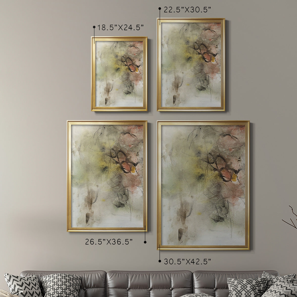 Soft Inspiration III - Modern Framed Canvas Print