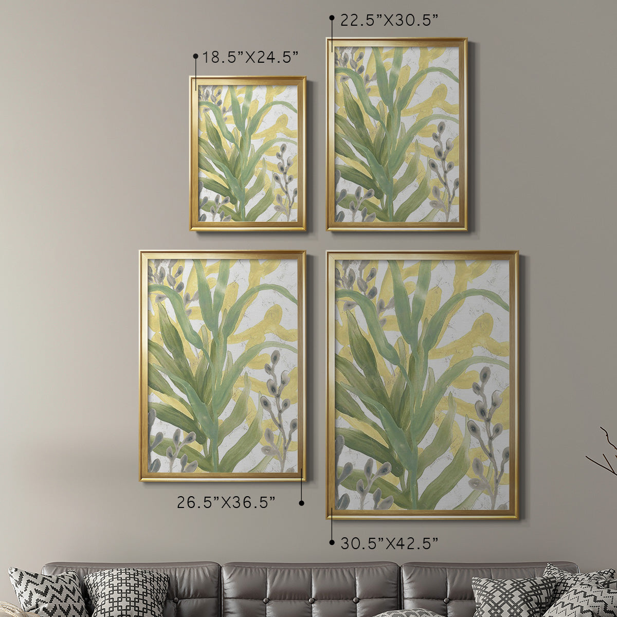 Sea Grass Fresco IV - Modern Framed Canvas Print