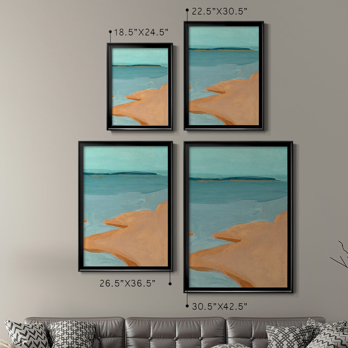 Out on the Sandbar III - Modern Framed Canvas Print