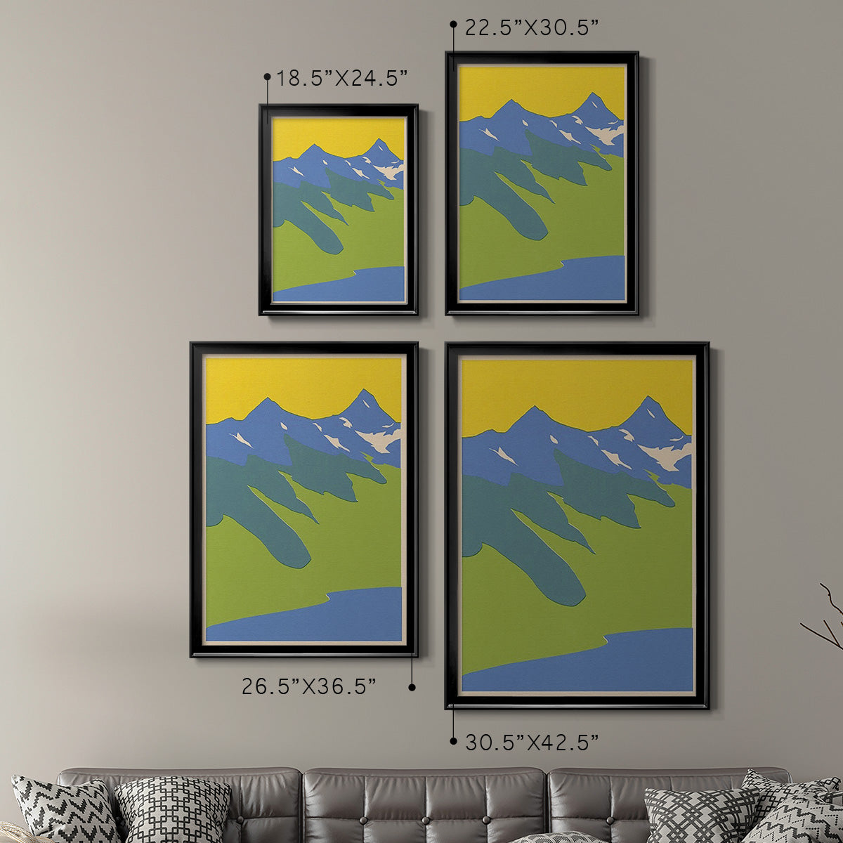 Bright Glacial Lake II - Modern Framed Canvas Print