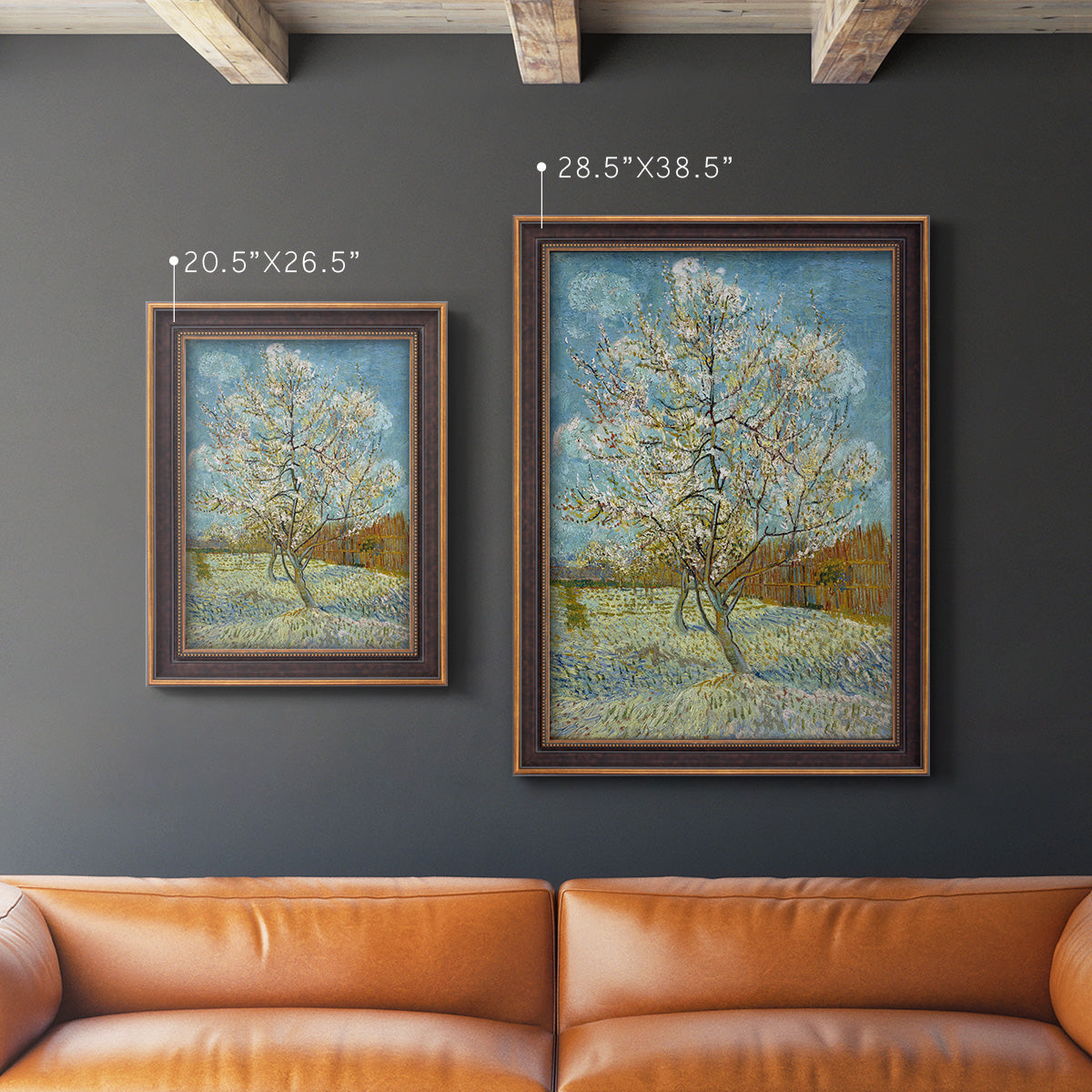  The Pink Peach Tree - Ornate Framed Canvas Print