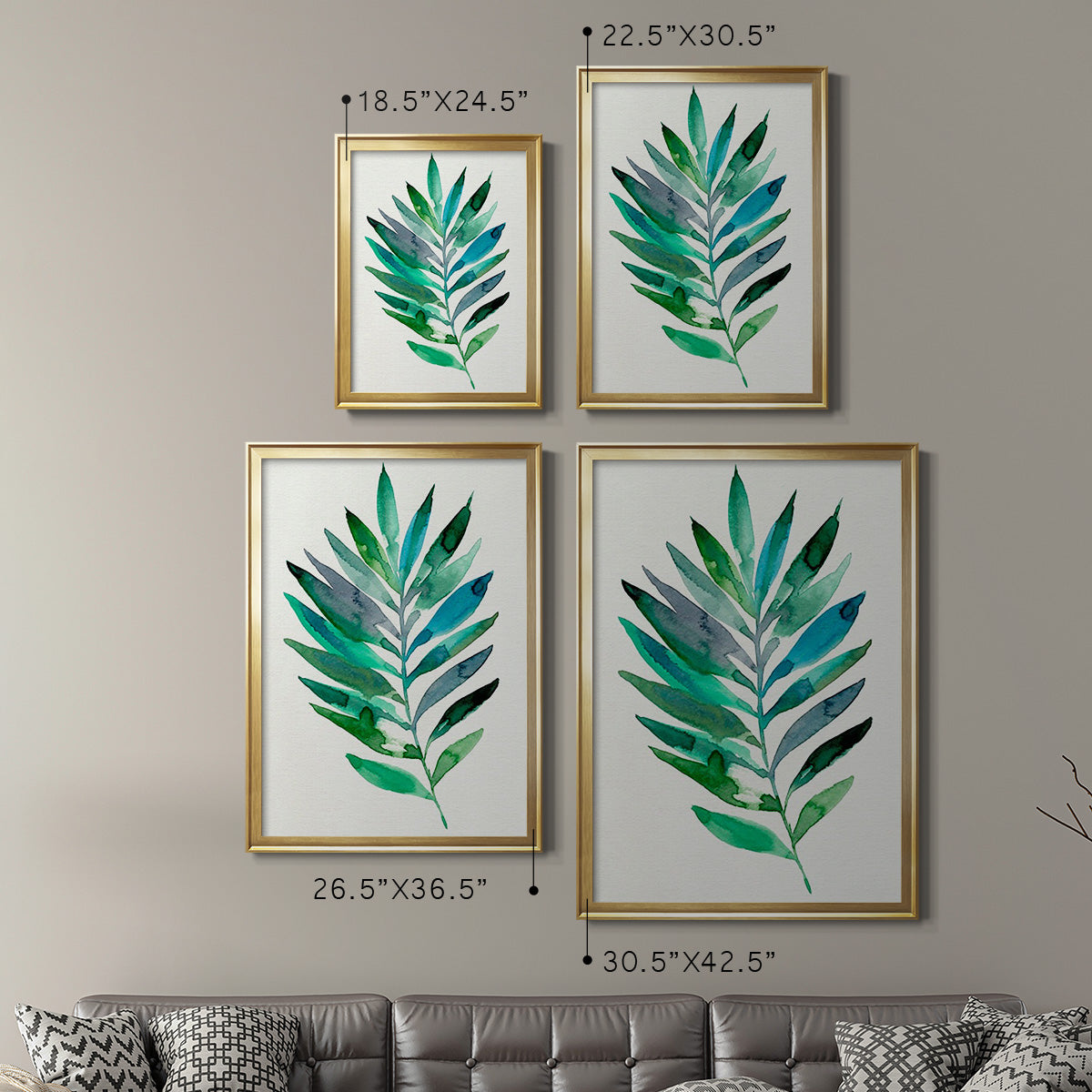 Palm Frond Flow III - Modern Framed Canvas Print