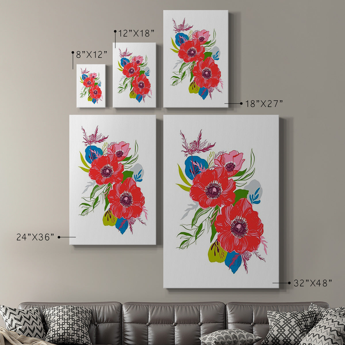 Brilliant Poppies II Premium Gallery Wrapped Canvas - Ready to Hang