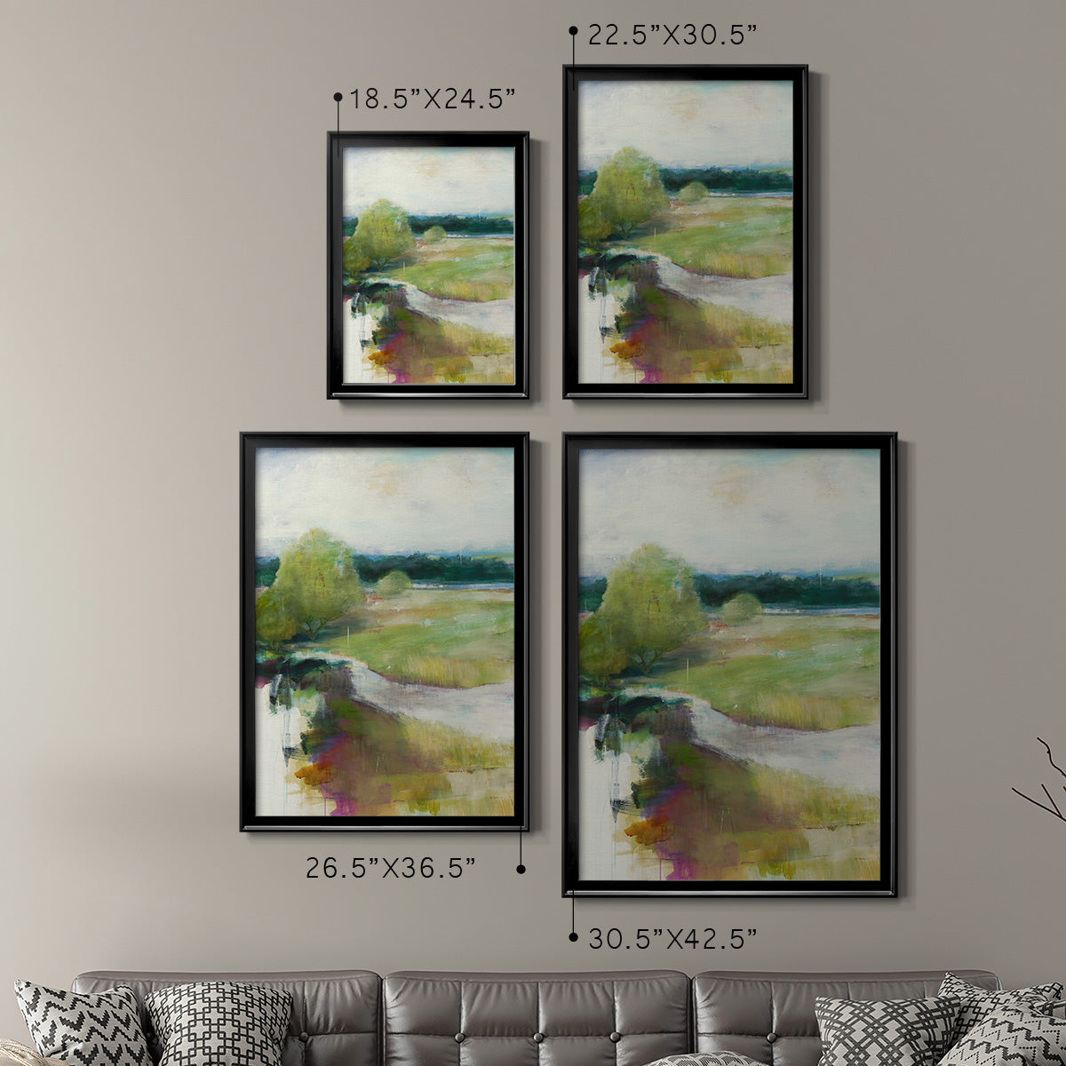 Crossing the Stream - Modern Framed Canvas Print