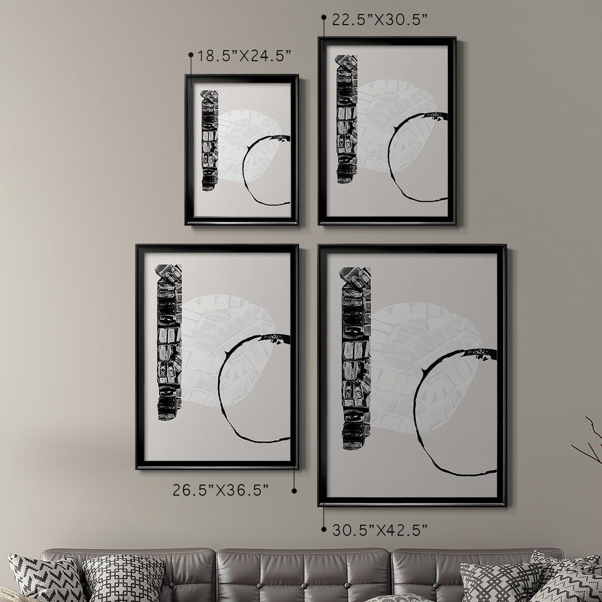 Zen Shapes I - Modern Framed Canvas Print