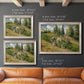 Impressionist countryside harvest scene by Camille Pissarro in an ornate champagne frame shown in multiple size options.