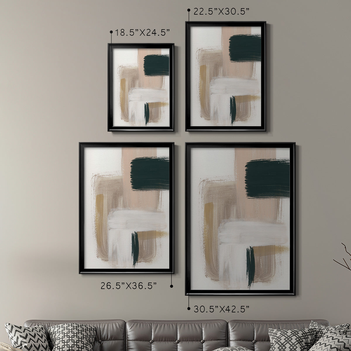 Marble Block Symmetry I - Modern Framed Canvas Print