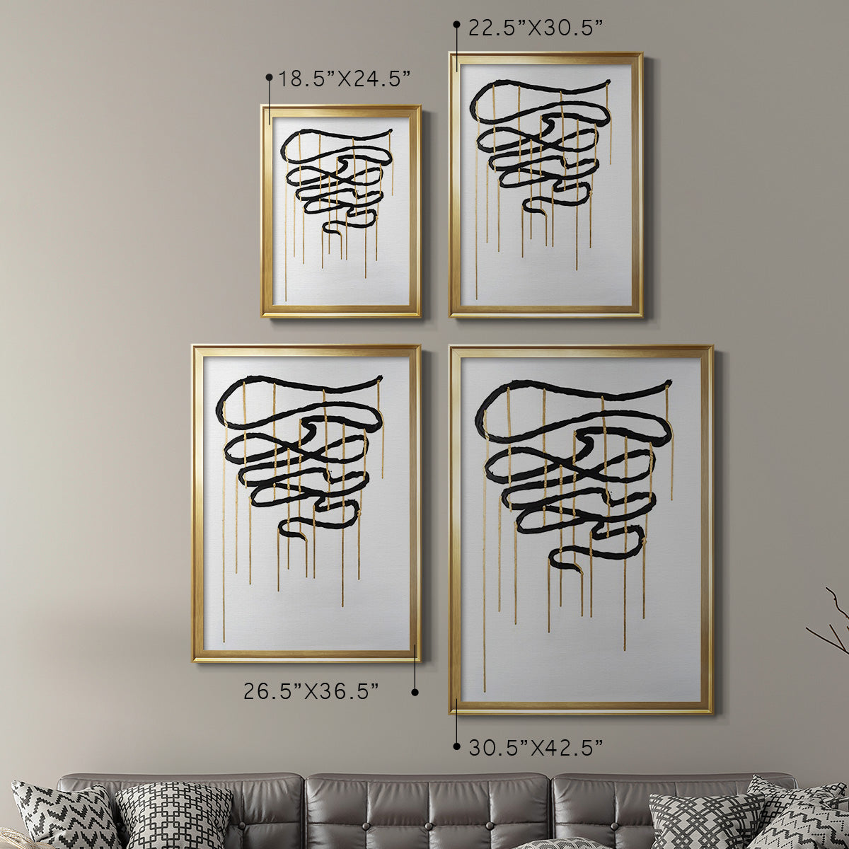 Weeping Ribbon I - Modern Framed Canvas Print