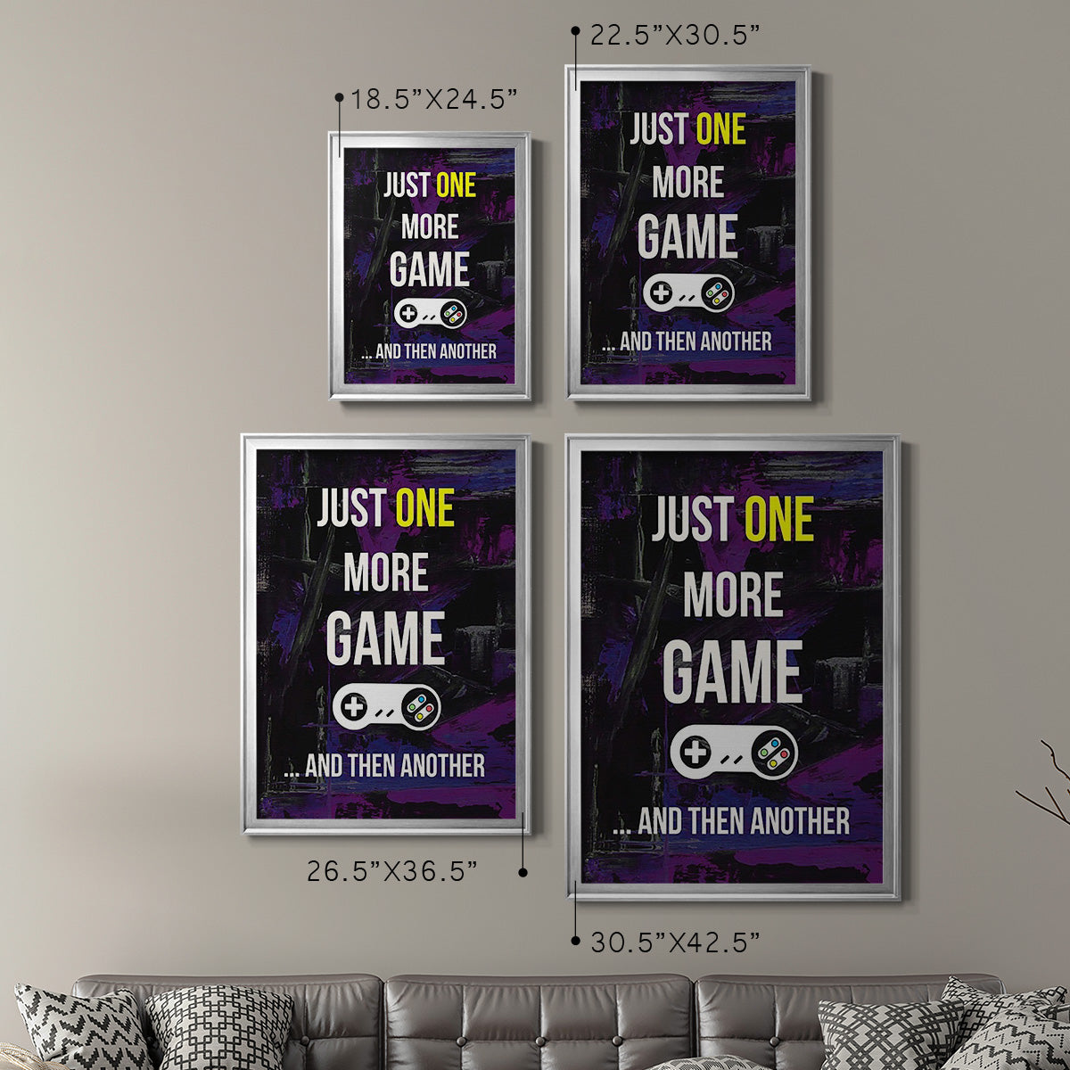 Gamer at Play II - Modern Framed Canvas Print