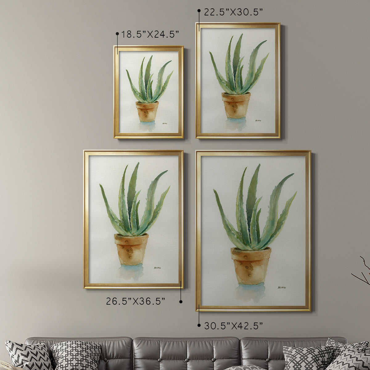 Succulent IV - Modern Framed Canvas Print