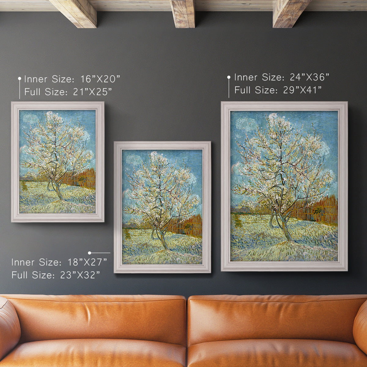  The Pink Peach Tree - Ornate Framed Canvas Print