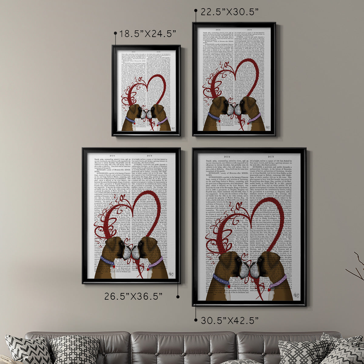 Boxer Love - Modern Framed Canvas Print