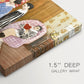 Canvas art print of an interior scene with figures around a piano, highlighting texture and gallery-wrapped edges