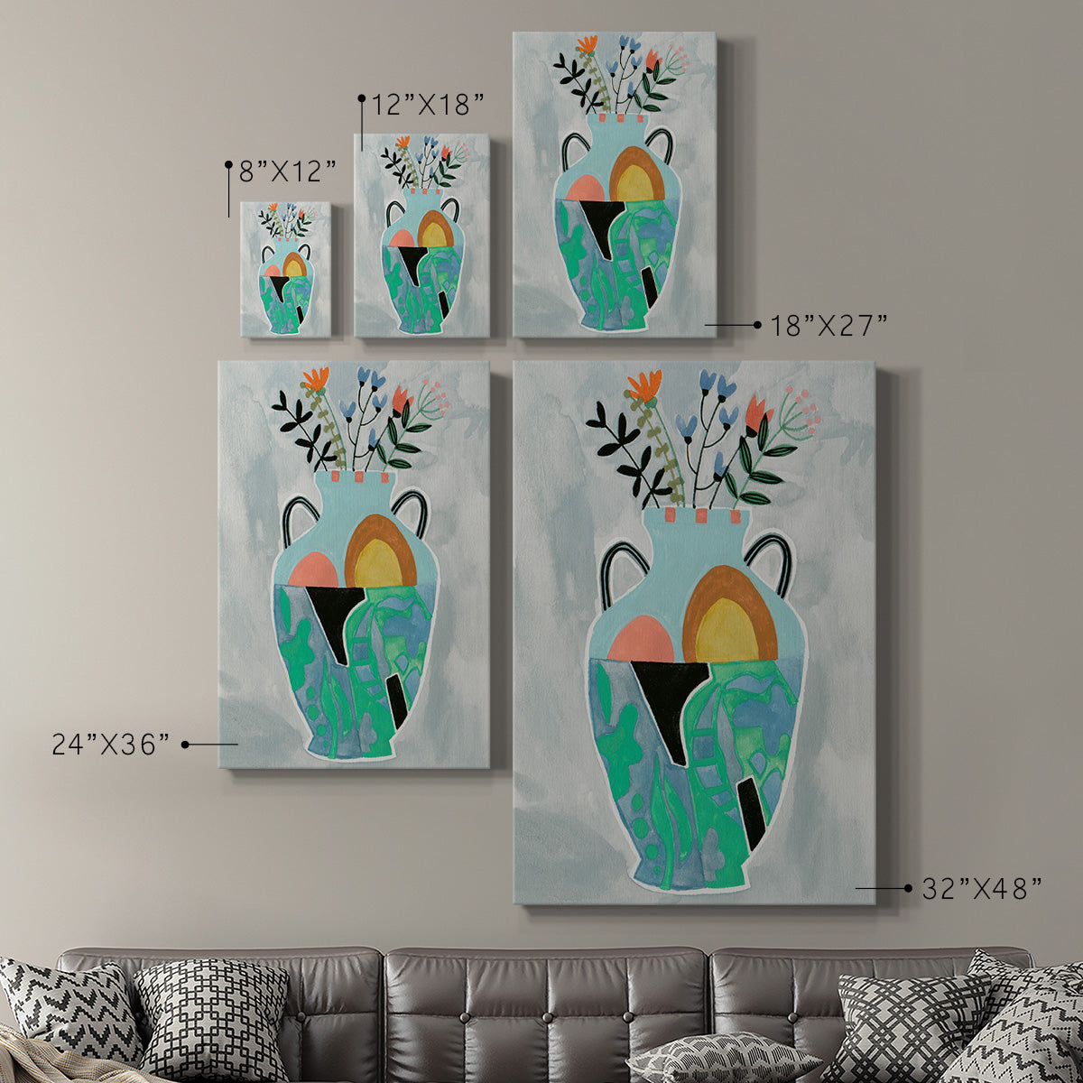 Collage Vase IV Premium Gallery Wrapped Canvas - Ready to Hang