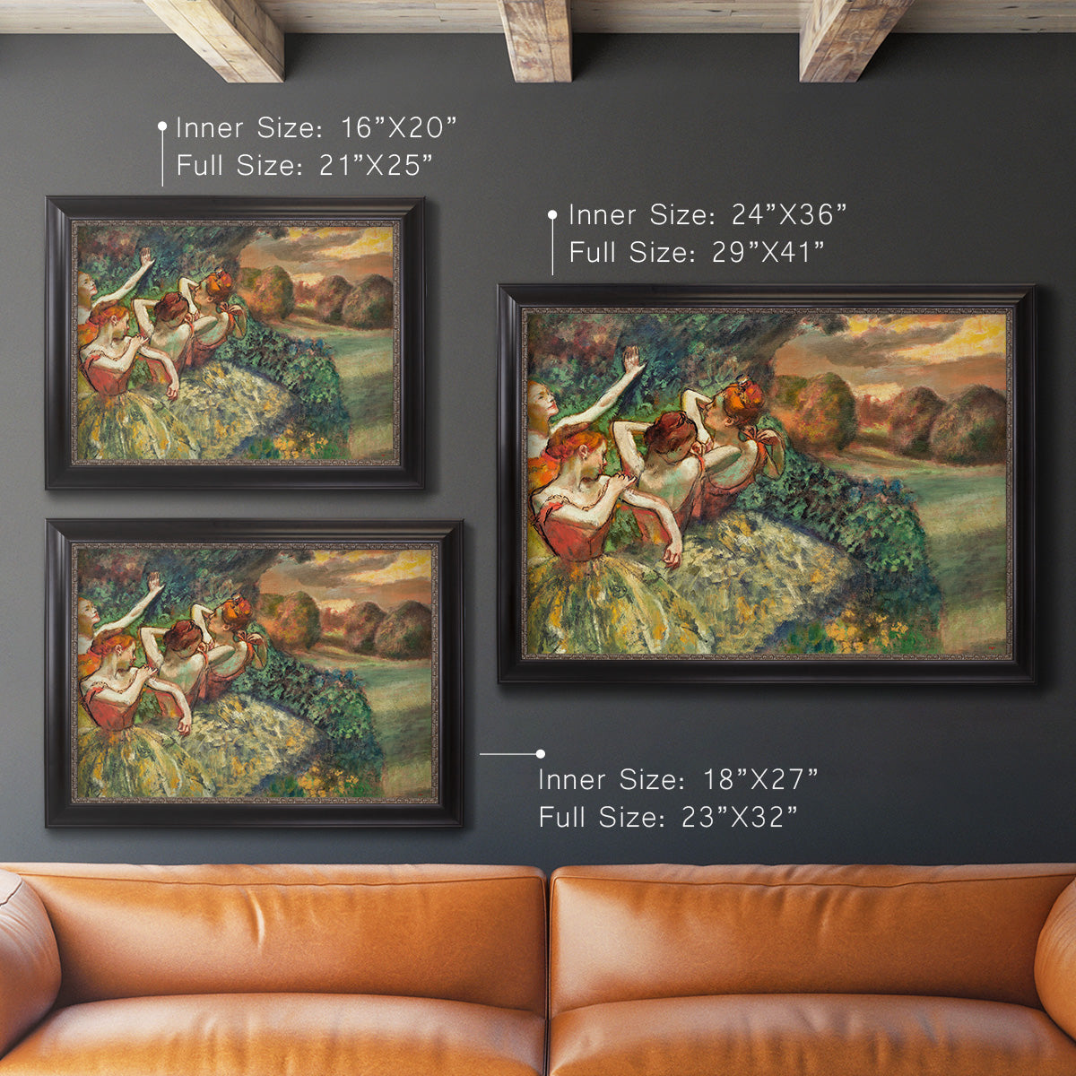 Four Dancers - Ornate Framed Canvas Print