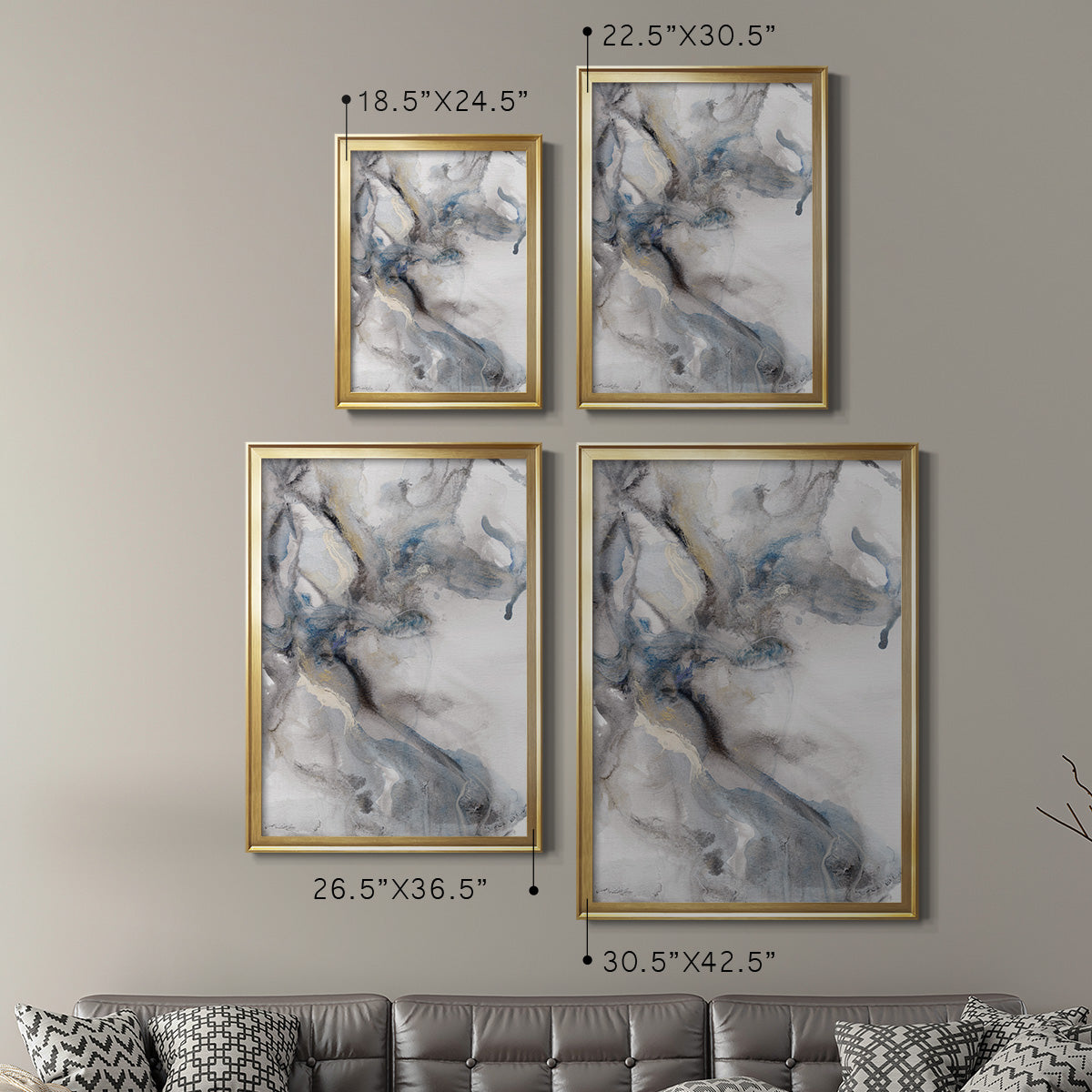 Marble Trance - Modern Framed Canvas Print